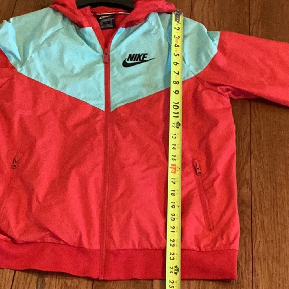 Nike Red and Aqua Hooded Jacket. Loose fit, boys size extra large - Picture 7 of 13